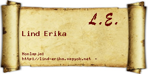 Lind Erika névjegykártya